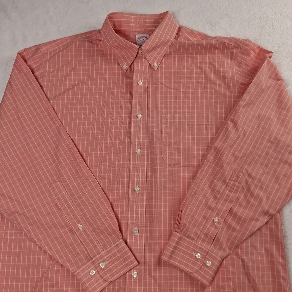 Brooks Brothers 346 Dress Shirt Mens‎ 17 - 4/5 Cotton Glen Check Non Iron